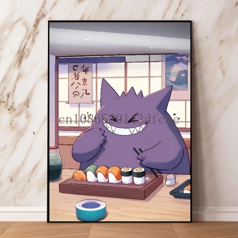 Japanese Classic Anime Pokemon Poster Decor Pikachu Bulbasaur Wall Art Canvas Painting Modern Dining Room Room Decorate Pictur