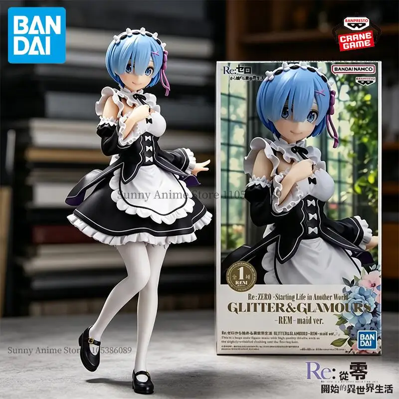 

Bandai Original Banpresto Re:Zero Starting Life in Another World GLITTER&GLAMOURS-REM-maid ver.Anime Figuras Action Figures Toys