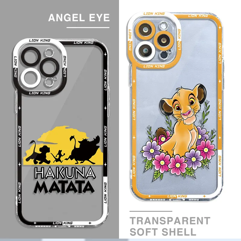 Lion King Disney Case For Apple iPhone 11 14 15 Pro Max 13 12 Mini 7 8 Plus XR X XS 6 6S SE Angel Eye Shell Clear Phone Cover