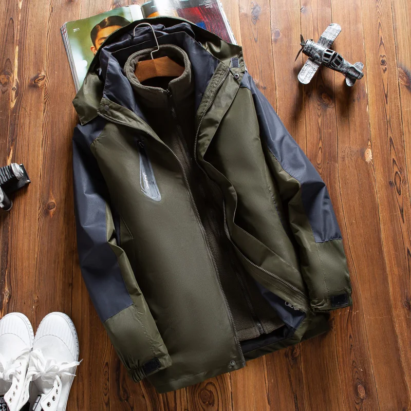 

Комплект из трех предметов: утепленная флисовая куртка-трансформер для осени и зимы, для активного отдыха, ветрозащитная, водонепроницаемая, для молодежи