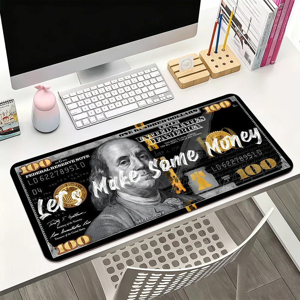 Money Pattern Mouse Pad For Office Gaming And Keyboards Non-Slip Large Waterproof