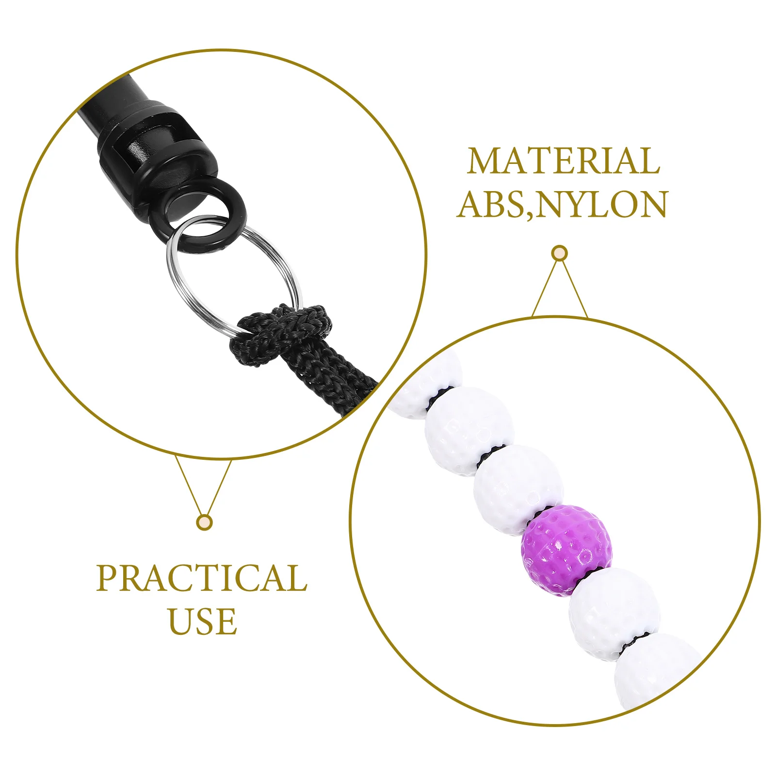 

2pcs Golf Stroke Counter Wrist Chain Abs Nylon Scoring Beads Tool For Outdoor Golfing Score Keeper Portable Training Accessory