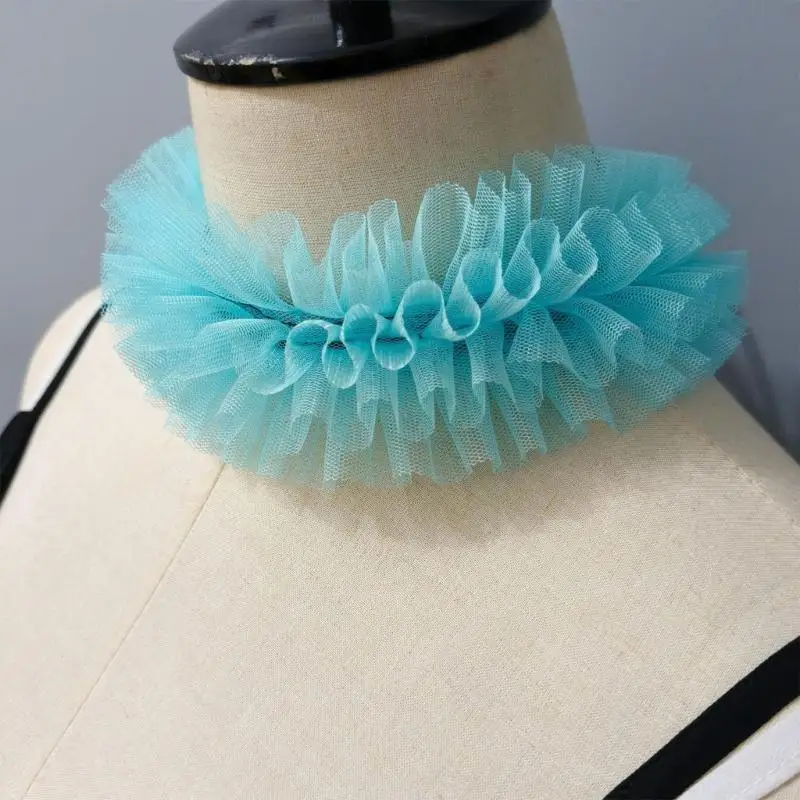 50LE Ruffle False Collar Mesh Faux Wrist puxados para mulheres