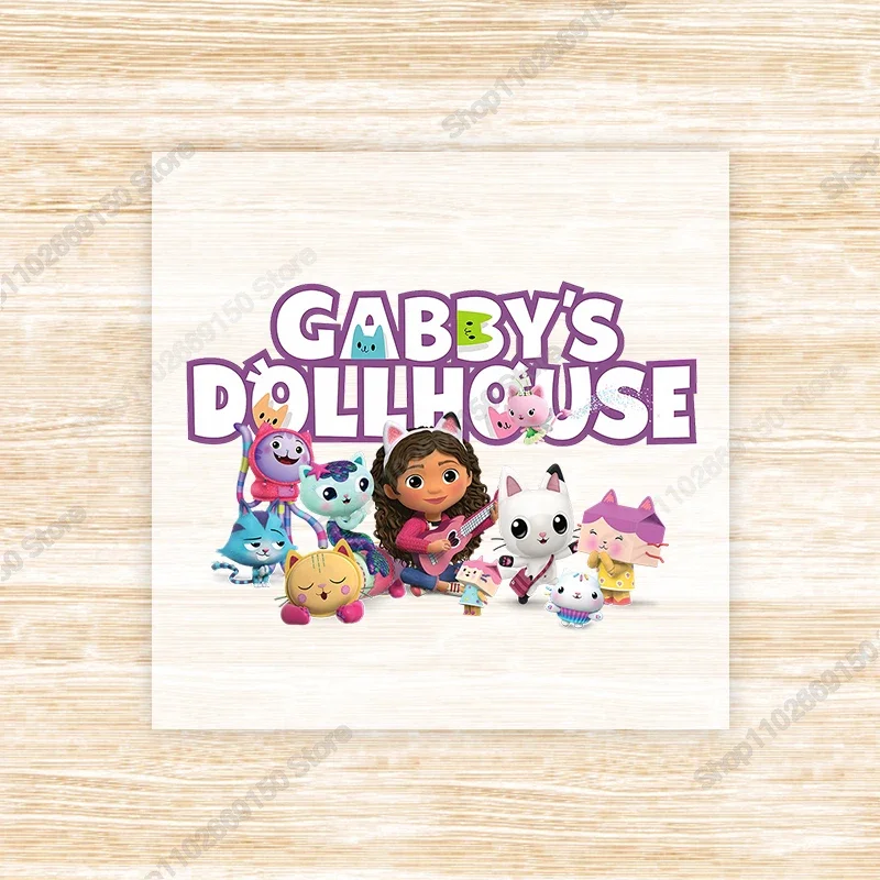 Gabby Dollhouses Anime Kawaii Heat Transfer Sticker Kids Cartoon Cute Clothes Appliques DIY Decal Fashion Iron on Patches Gifts
