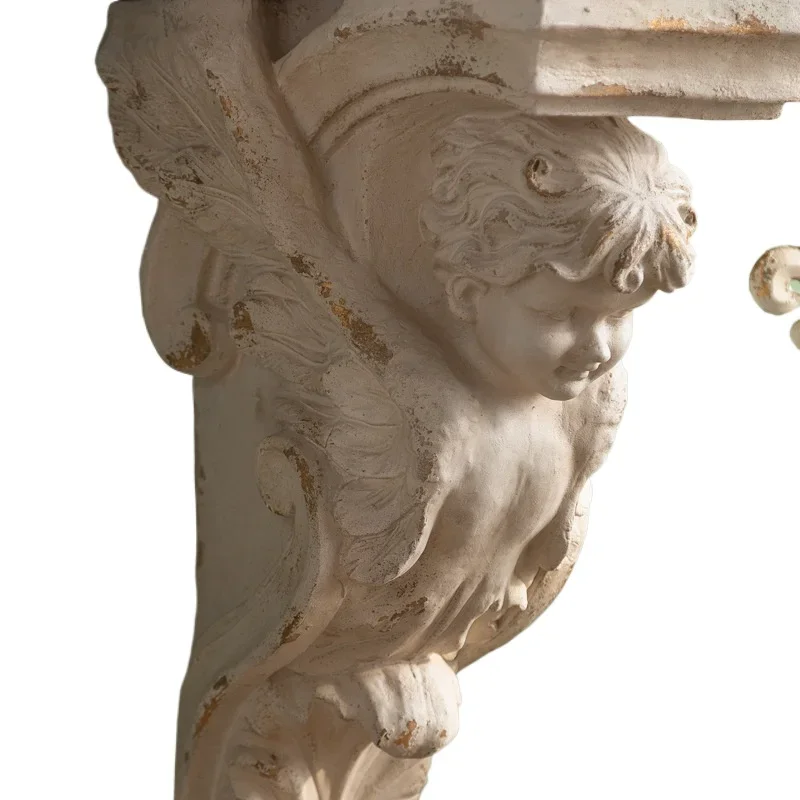 French Sculpture Figure White Corridor Shelf Villa Entrance Door Table Wall Semicircular Log