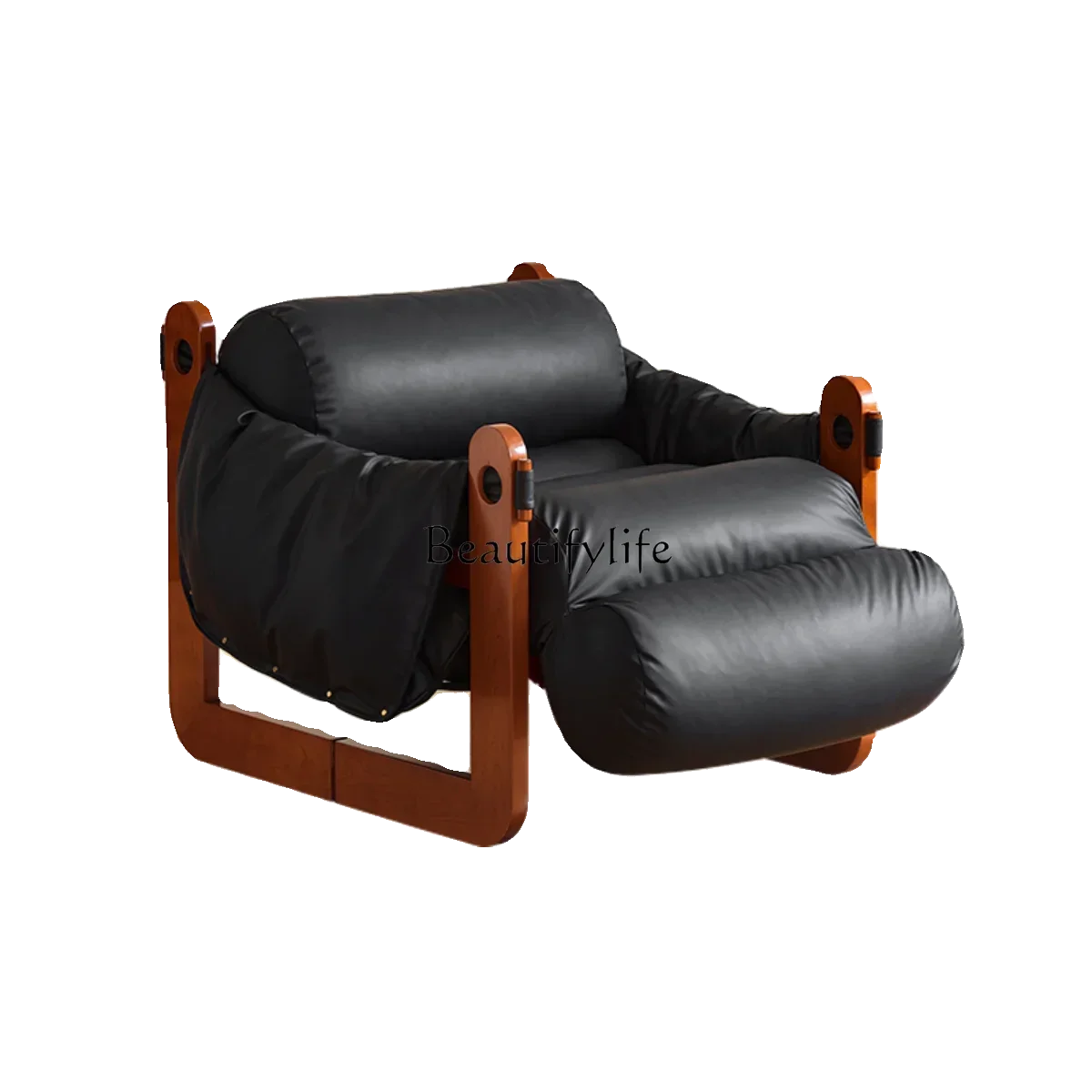

XX39Nordic single sofa retro leather balcony living room lazy leisure reading chair