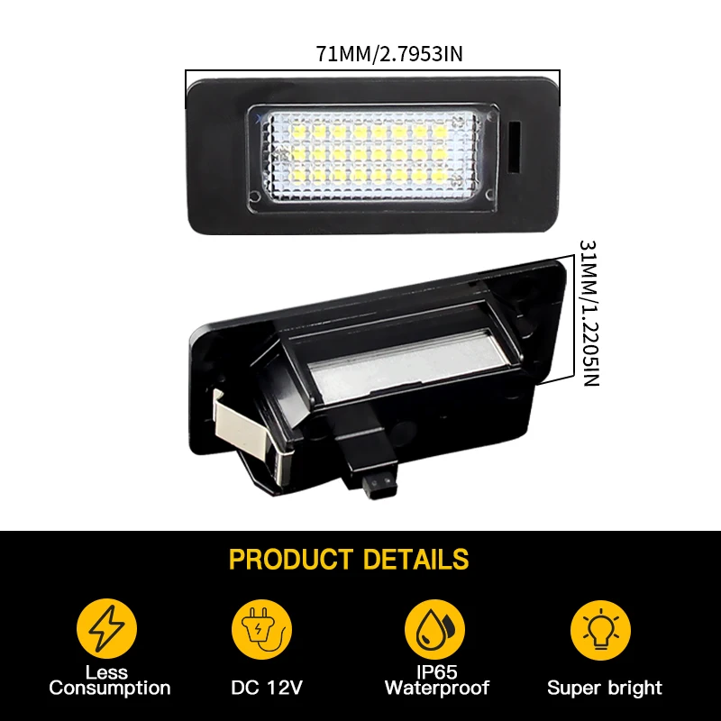 LED Number License Plate Lights Lamp FOR Volkswagen Passat B6 Variant 5D Jetta Golf MK6 Touran Sharan 7N Touareg 7P 8T0943021