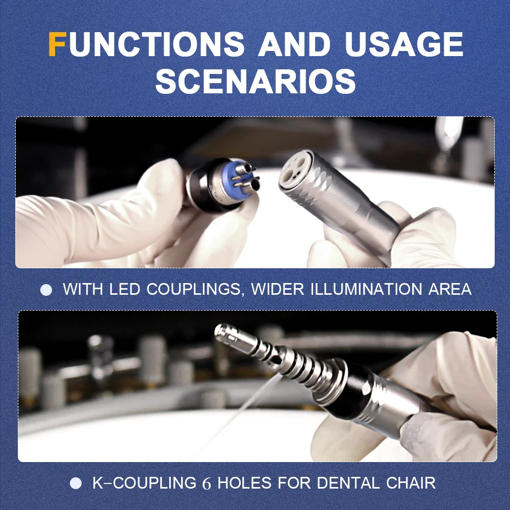 Manipolo dentale ad alta velocità adattatore ad innesto rapido turbina ad aria 4 6 fori connettore Kvo sedia odontoiatrica KC4/KCL6B