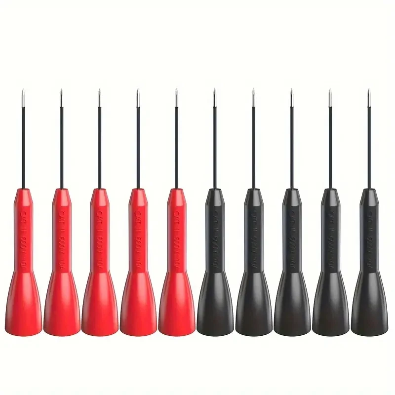 Cleqee P30038 2/10PCS 1mm Test Probe Insulated Multi-meter Needle Stainless Test Pin for 2mm Banana Plug Test Leads