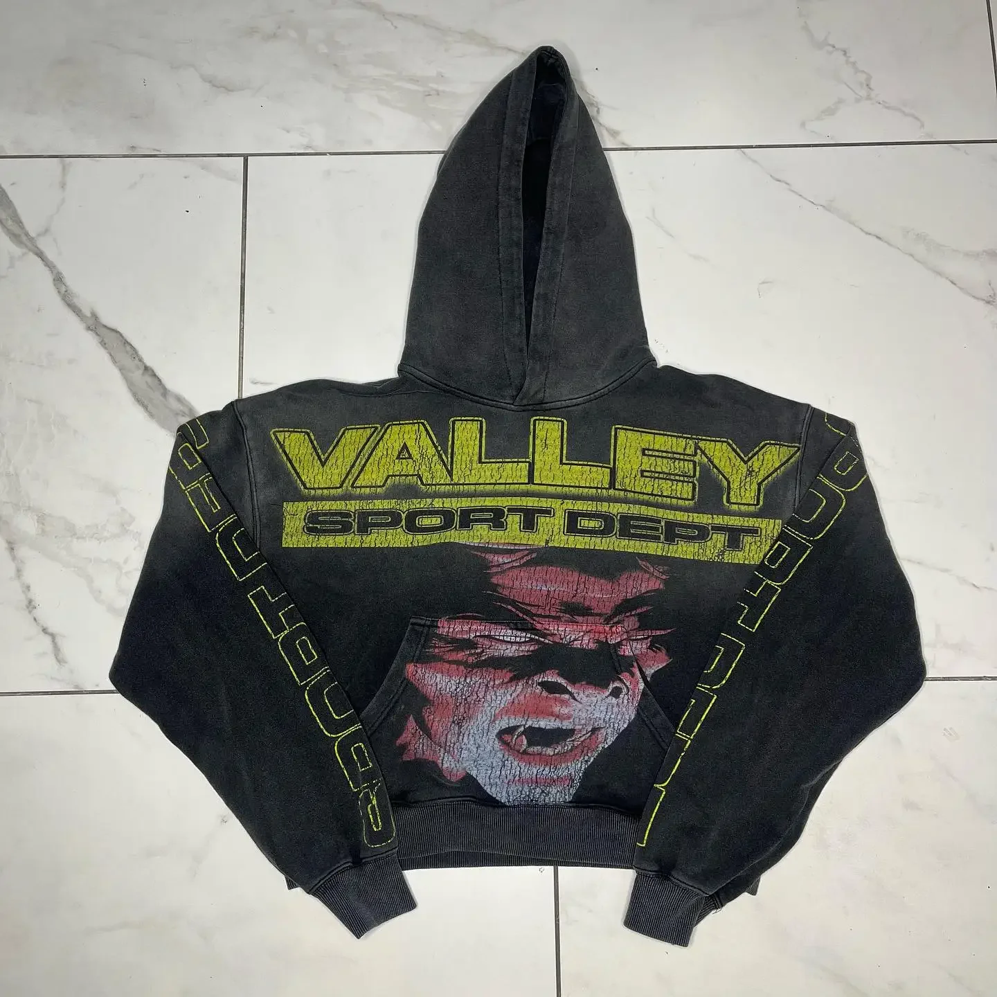 سترة بغطاء للرأس مطبوعة بنمط حروف بسحاب أمريكي Y2K ملابس رياضية للشارع كاجوال ريترو سوبر داليان هوديي ملابس رياضية للرجال