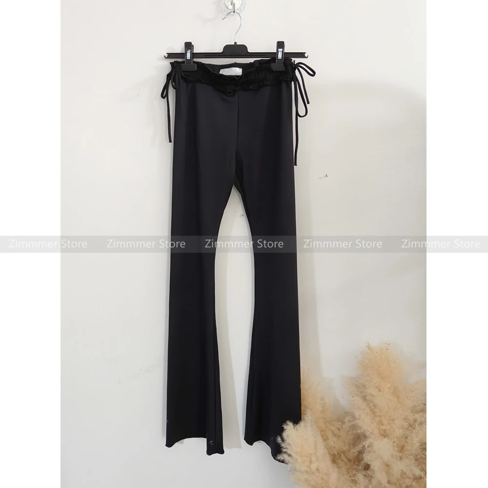 Europe and the United States wind new lace lace drawstring flared trousers casual thin wide-legged trousers female