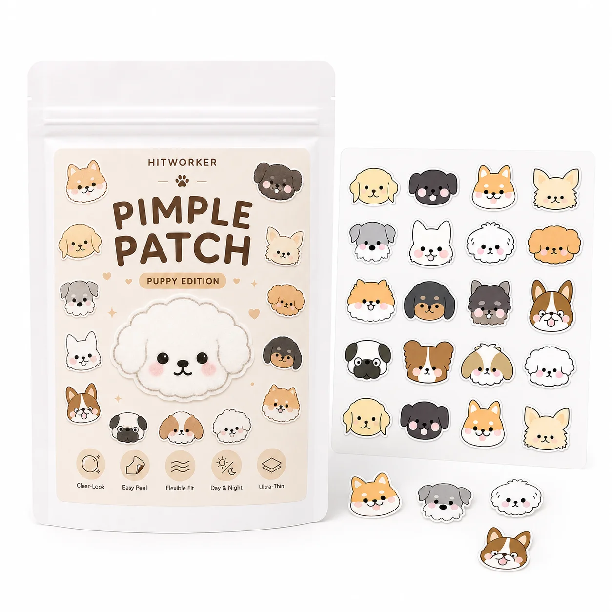 100PCS Pimple Cover Patches, Clear-Look Hydrocolloid Beauty Patches For Day And Night Use, Easy Peel Spot Cover
