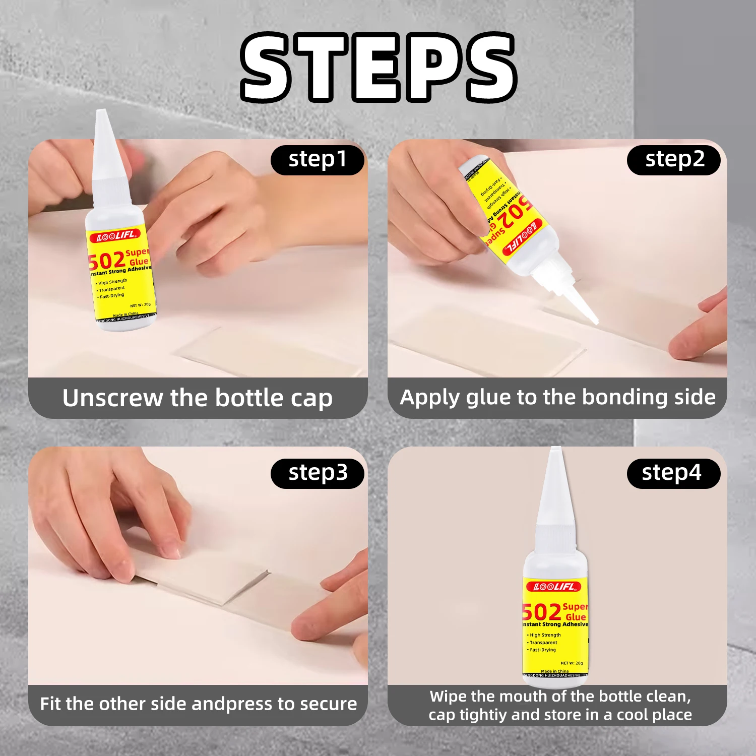 Súper pegamento 502, adhesivo de cianoacrilato, duradero y de secado rápido, adecuado para interiores automotrices, cuero, multifuncional