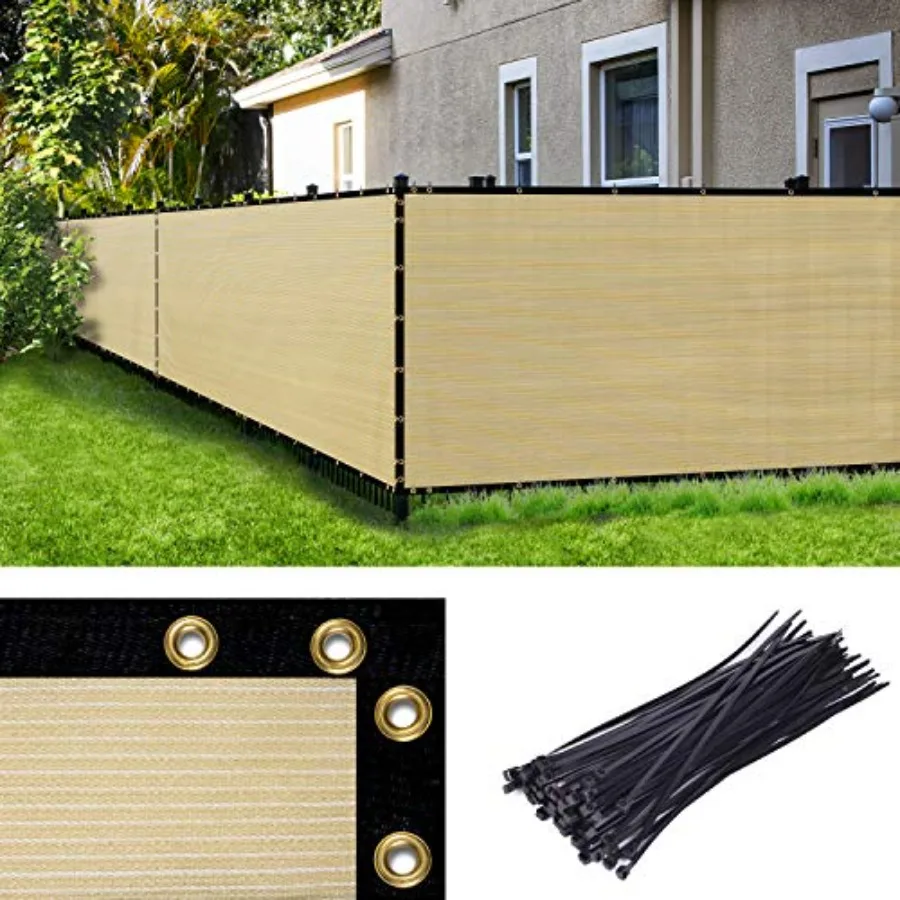 

Защитный экран для забора 4' x 50' (1.22м x 15.24м) коммерческого стандарта, сверхпрочный, ветрозащитный, с креплениями и люверсами, 90% блокировка, с кабельными стяжками