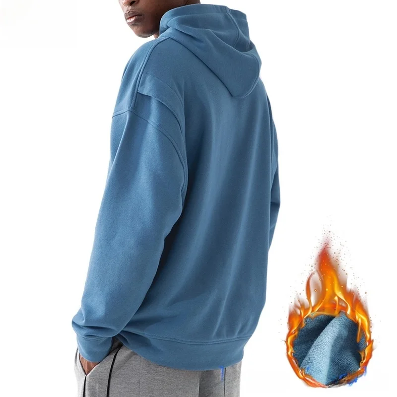 

Мужская зимняя толстовка с капюшоном на флисовой подкладке, свободного кроя, спортивная, повседневная, деловая, молодежная, модная, в стиле джентльмена