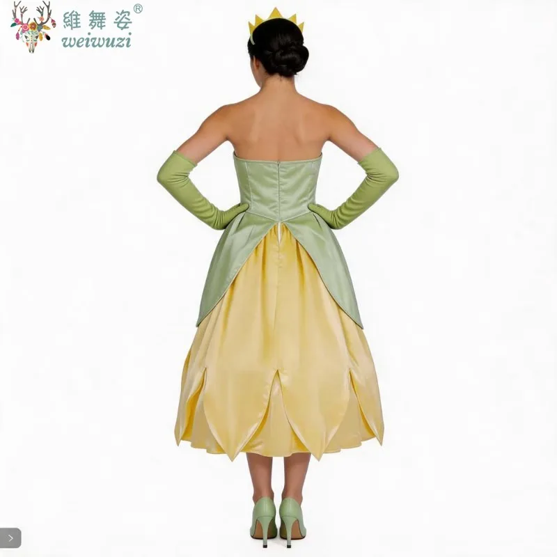 Adult Women Stage Play Cosplay Costume Elegant The Frog Princess Fantasy Dress Halloween Carnival Birthday Party Frock Ball Gown view 2