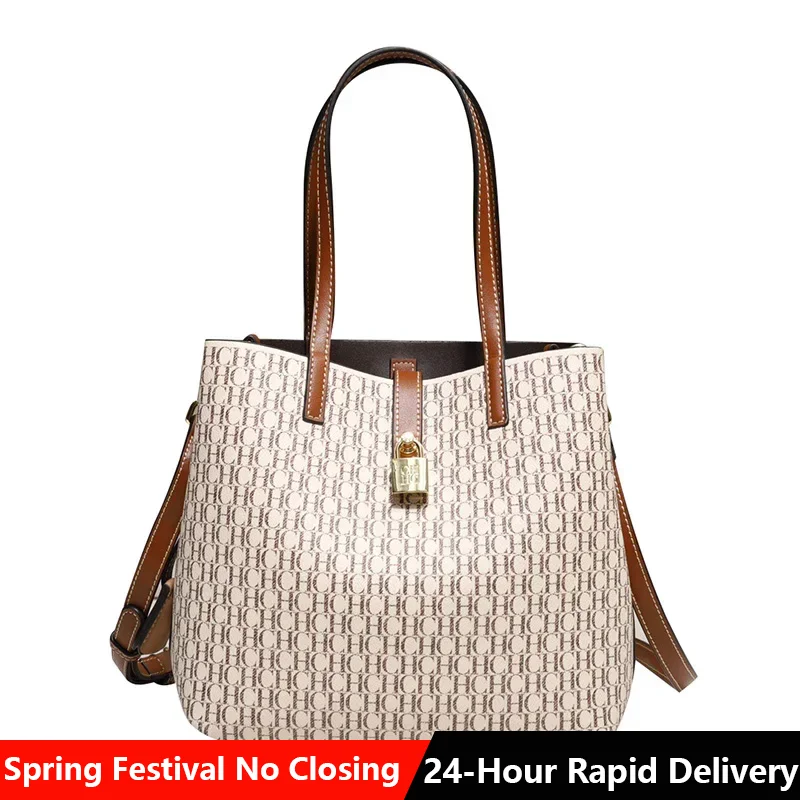 

CH Women's Bag Shoulder Bag Simple Large Capacity Casual Resistant Brand Elegant Light Luxury Practical With Bags Pure Color