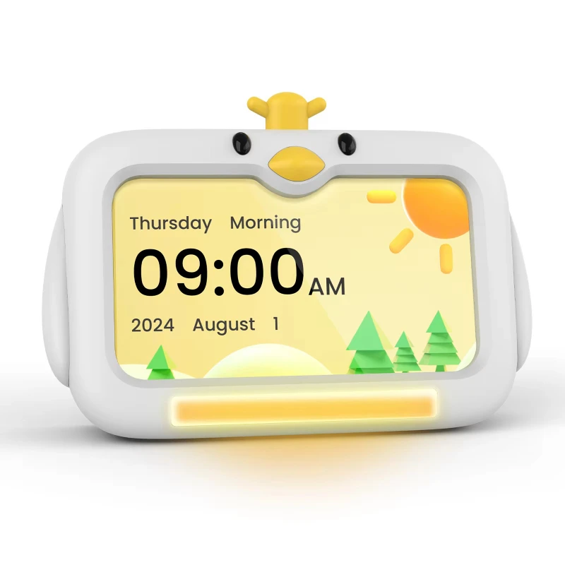 

New White Red LED Light Sleep Trainer Wake Up Alarm Clock Children's Digital Factory Direct ABS Plastic