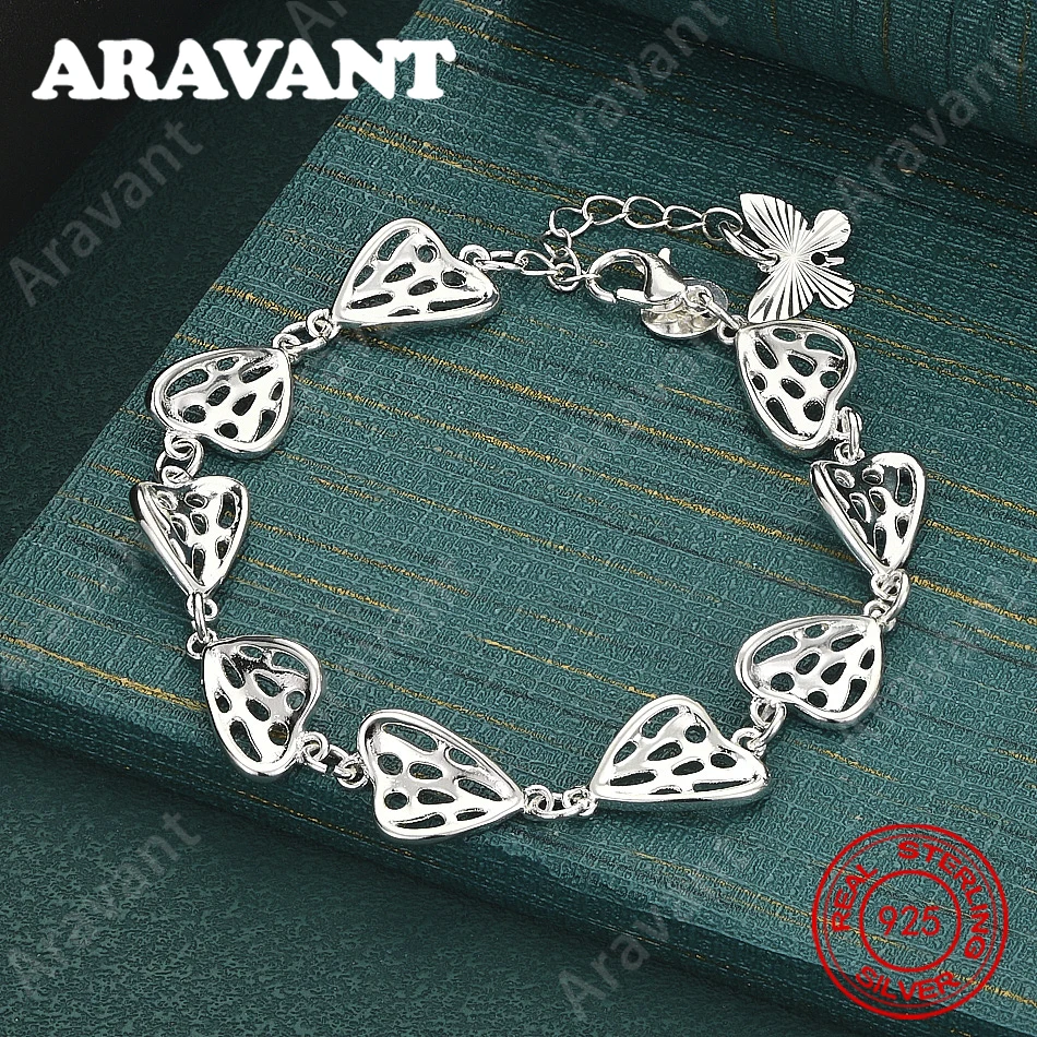925 Sterling Silber Schmetterlingsflügel-Kettenarmband für Damen, Vintage Eleganter und Edler Partyschmuck