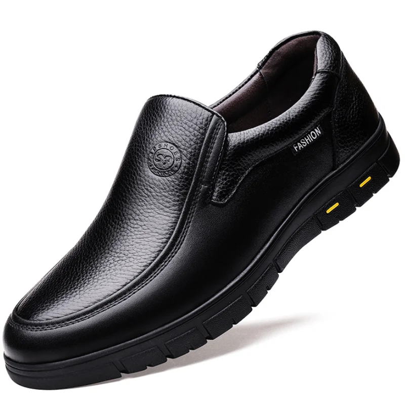 

Genuine Leather Formal Shoes Men's Loafers Black Driving Outdoor Footwear Casual Shoes Men's Large-sized Shoes