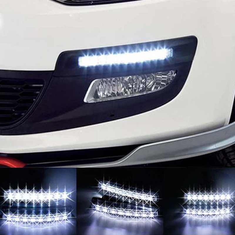 2pcs/lot Car Daytime Running Lights 6 LEDs Car Lamp Auto Fog Light Super Bright Waterproof DC 12V