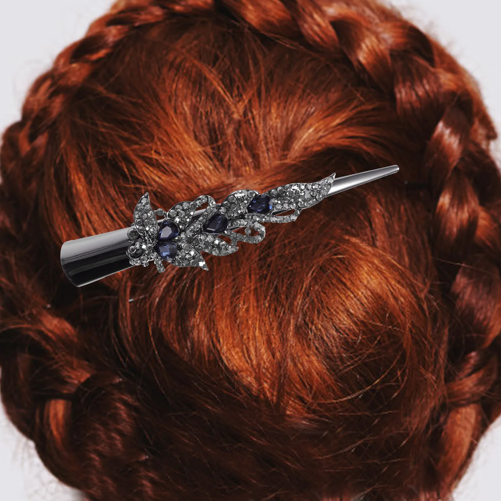 التمساح كليب كريستال حجر الراين باريت البريق كليب لتصفيف الشعر الزخرفية التبعي النساء غرامة الشعر السميك