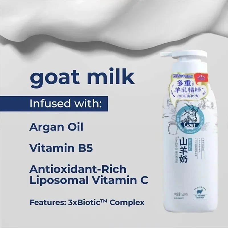 Niacinamida blanqueadora de leche de cabra, elimina la melanina, blanqueamiento y alisado permanente para mejorar la luminosidad de la piel, 200/680ml