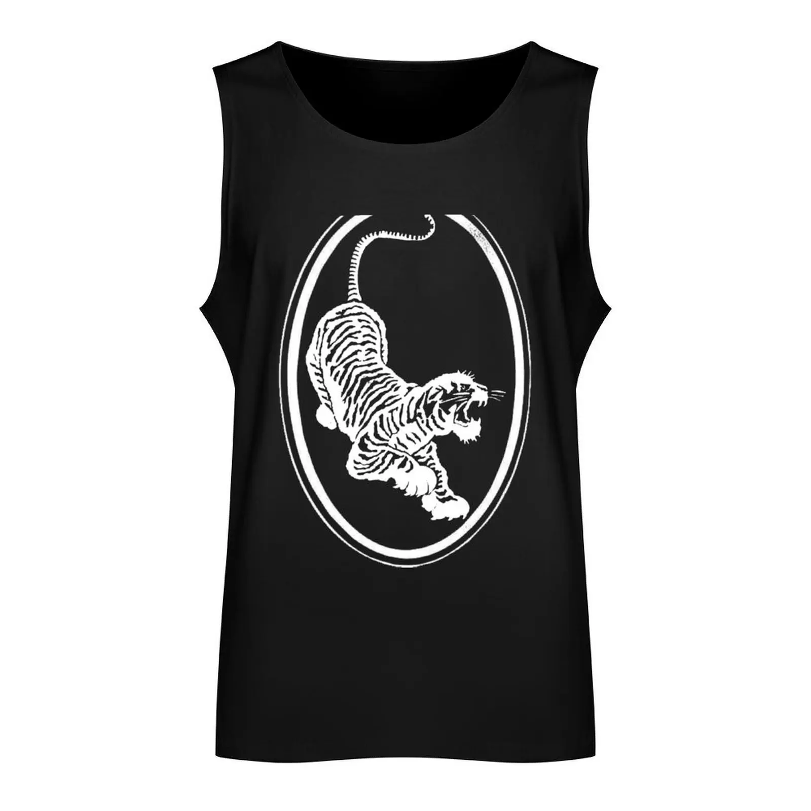 Tiger Inlay Art Tank Top bodybuilding men Fitness men clothing