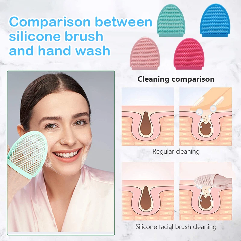 Double-Sided Manual Facial Cleansing Brush Silicone Scrubbers Food Grade Deep Wash Pores Shrink Dead Skin Exfoliating