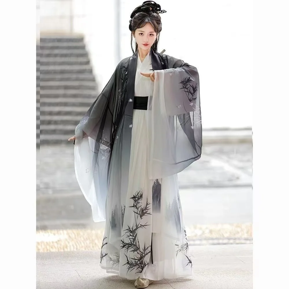 Original Ancient Song Dynasty Hanfu Dress Set Men Women Traditional Cross Collar Costume Classic Fairy Swords Cosplay Garments
