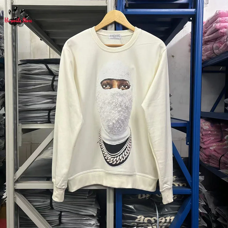 

Pullover Sweatshirts Men Woman Black White Oversized Streetwear 2024FW IH NOM UH NIT Hoodies Cotton O-Neck