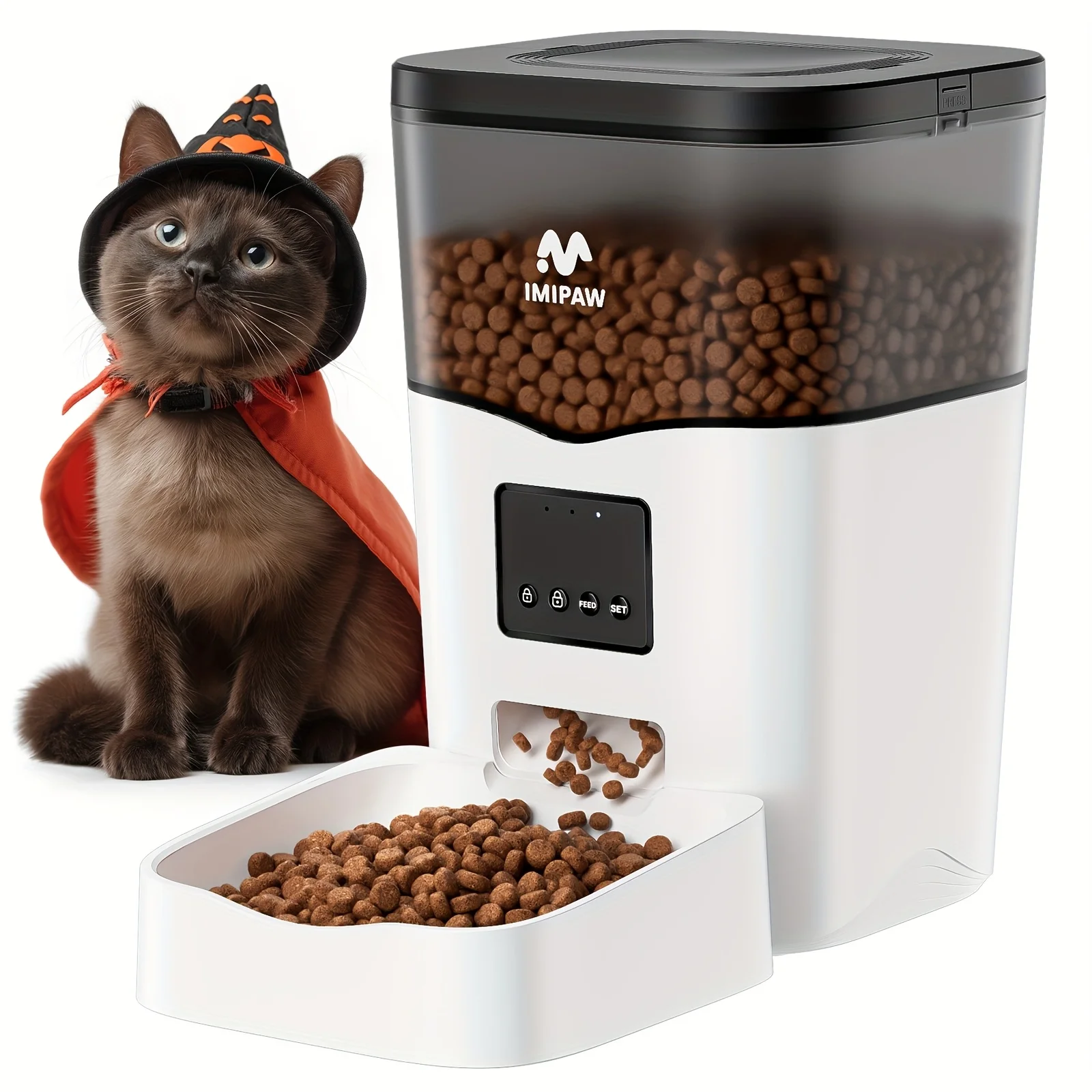 

STLFSmart WiFi cat Feeder Automatic Pet Food Dispenser App-controlled cat Feeder Remote Video Monitoring Feeder