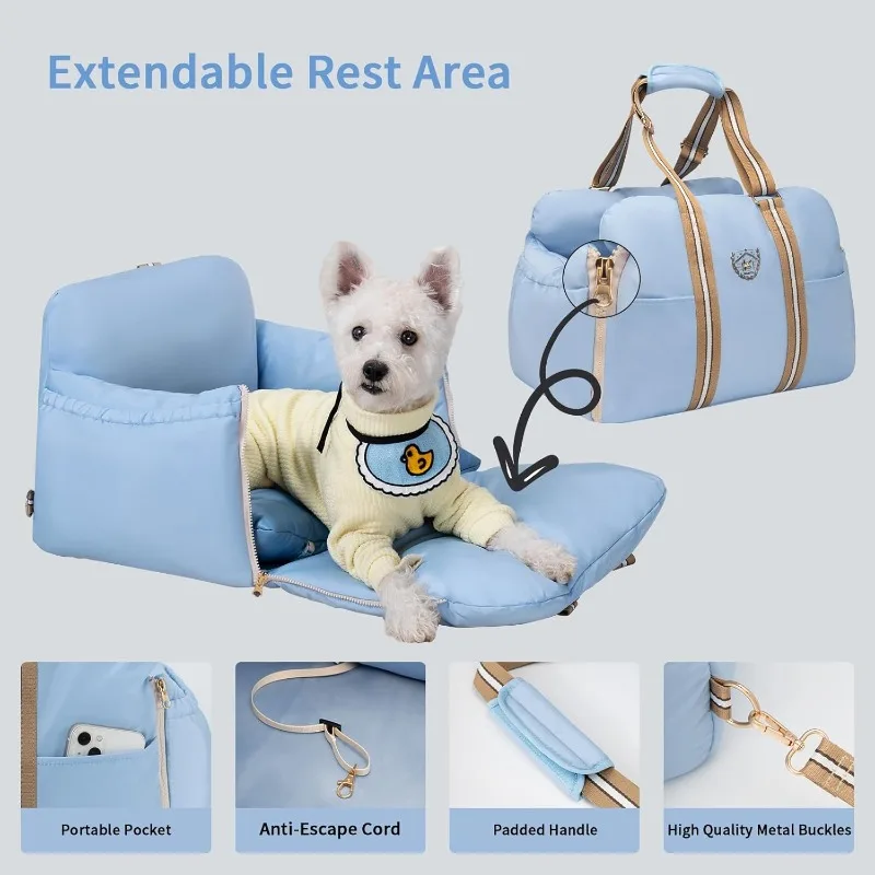 

Автокресло для собаки Wakytu — автомобильный подъемник для маленьких собак с сумкой для хранения, водонепроницаемостью и дорожной кроватью для домашних животных весом до 9 кг.