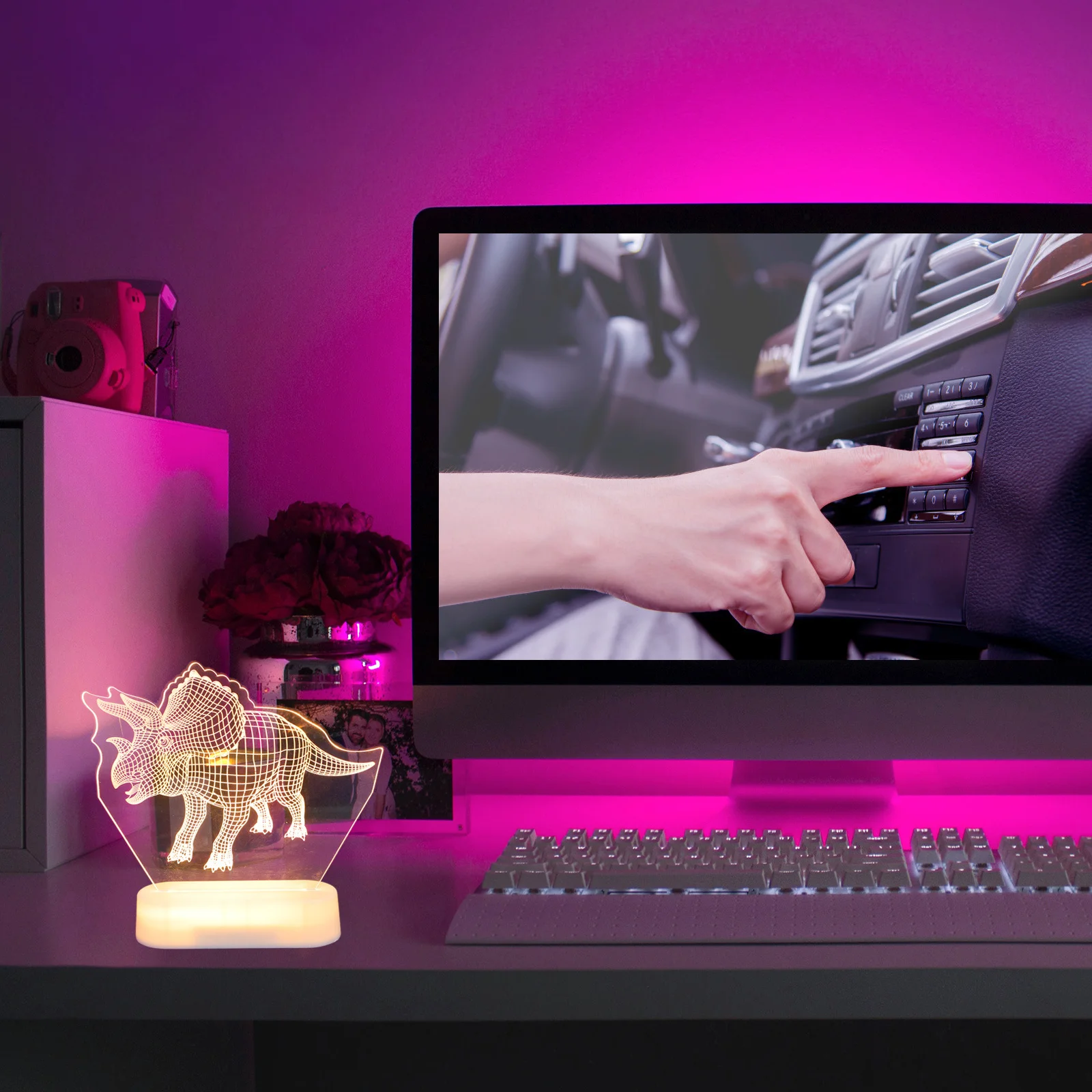 ديناصور ضوء الليل مصباح 3D LED المحمولة لطيف دينو تصميم لينة مهدئا غرفة نوم الحضانة مصابيح ديناصور