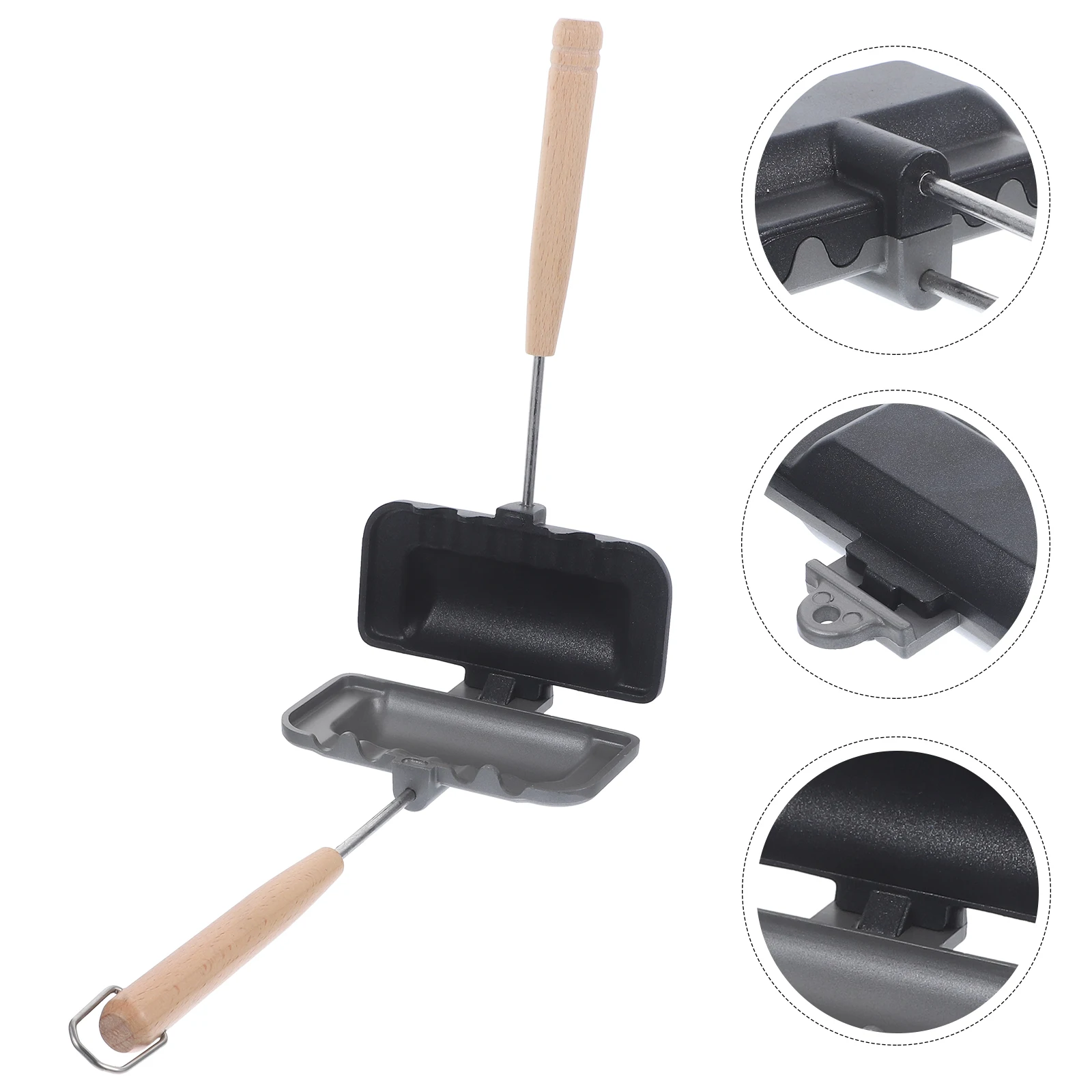 

Non-Stick Sandwich Frying Flip Grill Pan Kitchen Gadget Double-Sided Baking Mold Toast Maker Detachable Pan Camp Use
