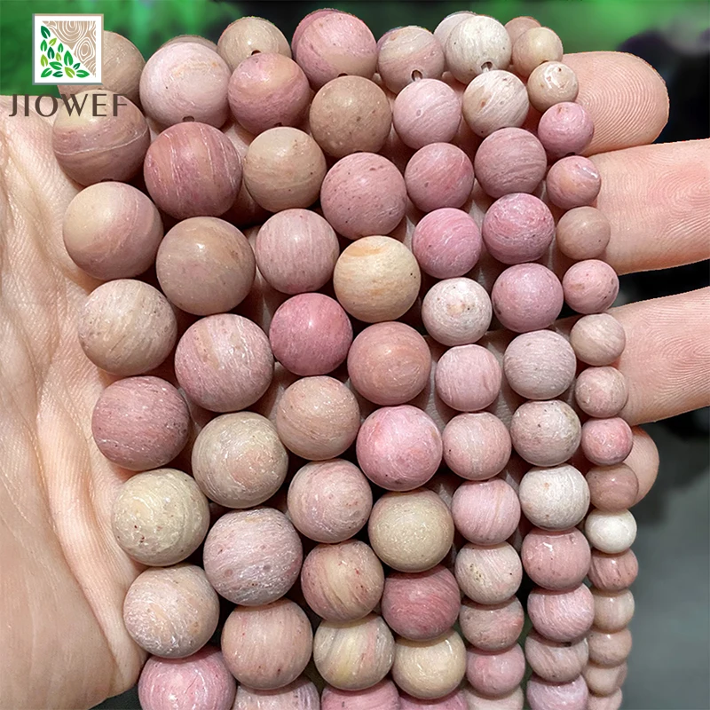 4/6/8/10/12mm Matte Red Rhodonite Loose Round Beads Natural Stone for Jewelry Making Diy Handmade Bracelet Earrings 15\