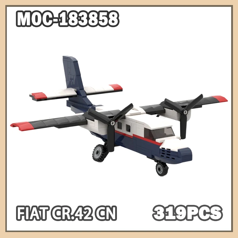 

MOC- 183858 DHC-6 строительный блок с двойной выдрой, легкие строительные блоки для самолетов, сборка головоломки, образовательная модель, подарок для мальчиков, игрушки, 319 шт.