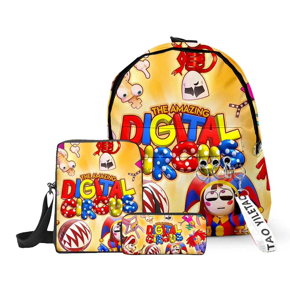 

The Amazing Digital Circus The Amazing Digital Circus Three-piece School Bag Backpack Pen Casefashion AccessoriesWear-resistant