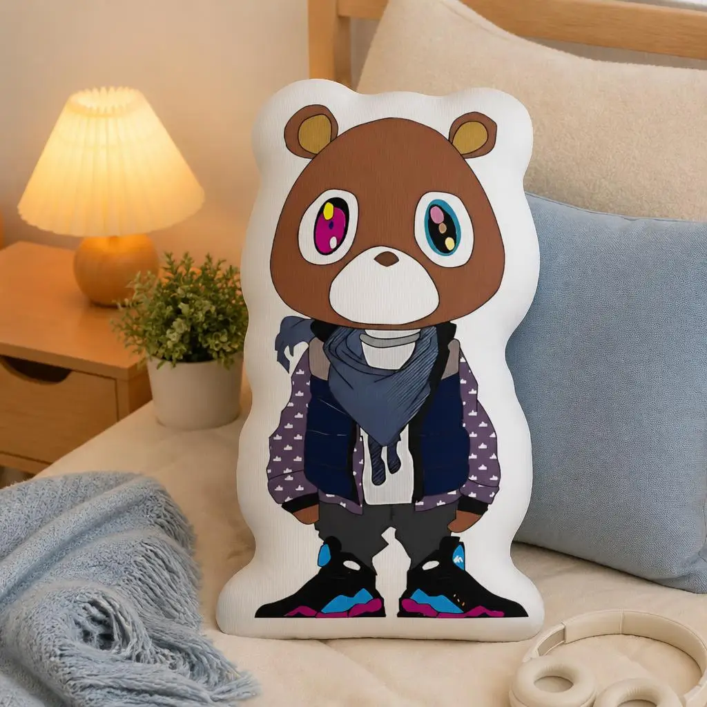 Kanyes Graduation Bear Cushion Irregular Stuffed Throw Pillow Home Decor Gift Sofa Bed