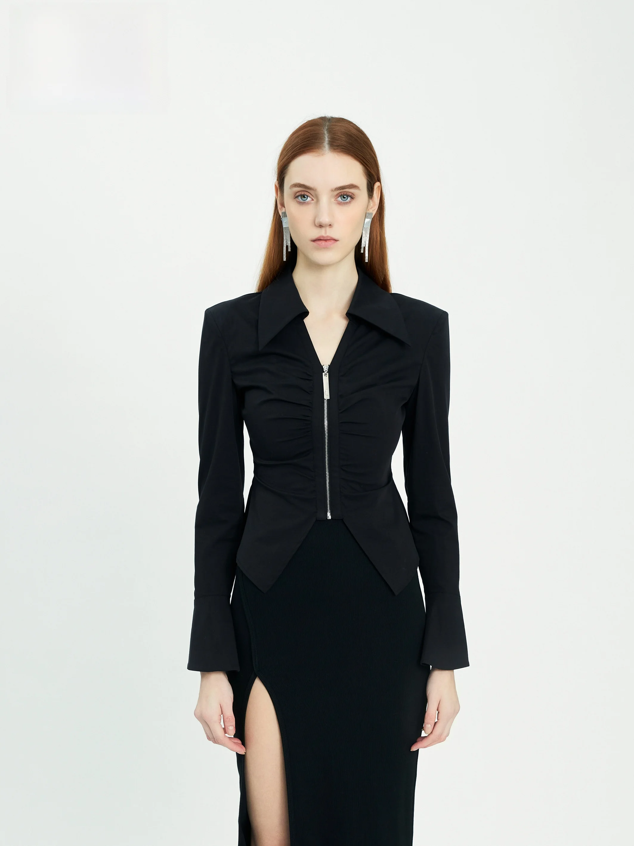 

Slim Fit, оригинальный дизайн, цветная плиссированная талия, irt KSIEZYC Moon, яркая хлопковая смесь, длинная застежка-молния V-Ne