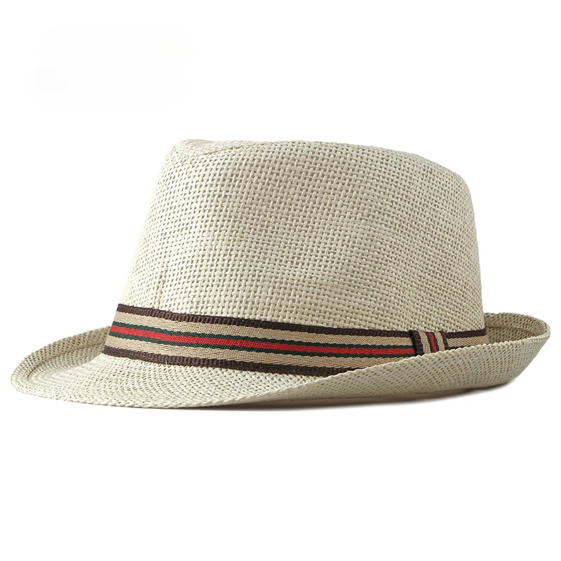 WomenBeach Hats in Spring and Summer British European and American Jazz Hats,Men Straw Hats Outdoor Travel Sun Hats on The Beach