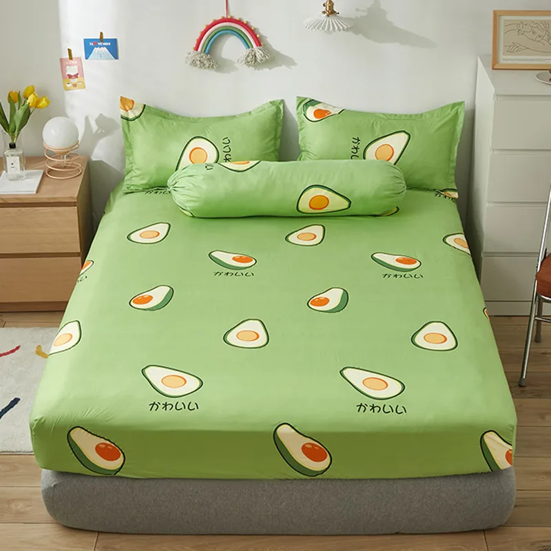 Aloe cotton polished printed mattress single piece all-inclusive dust bedspread non-slip protective cover