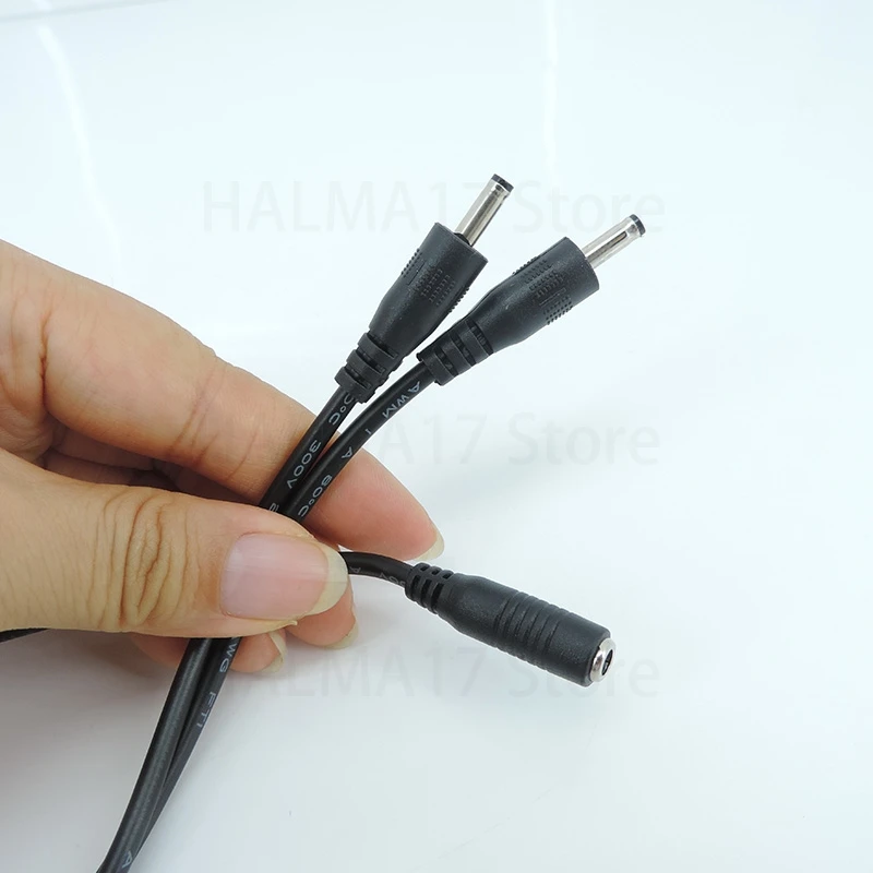 DC 3.5*1.35mm Power Connector Y Splitter Cable Male to 2 Female Way Extension Jack Plug Charging Wire for CCTV Camera Router J17