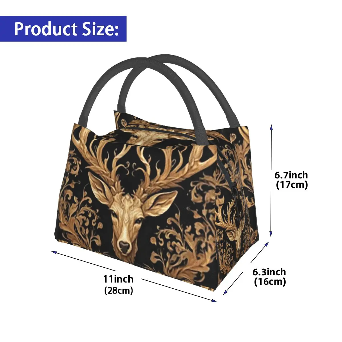 Tree And Life In Norse Deer Insulated Lunch Bag for Women Children Portable Food Boxes Thermal Lunch Box Tote