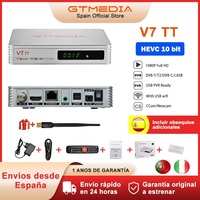 GTMEDIA V7 TT Terrestrial TV Receiver DVB-T/T2/Cable Decoder H.265 HEVC 10Bit TV Tuner USB WIFI TDT Set Top Box Official Genuine