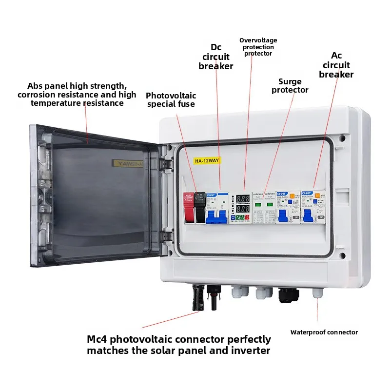 Solar Hybrid AC/DC Combiner, Off-Grid Control & Distribution with Surge Protection, Weatherproof