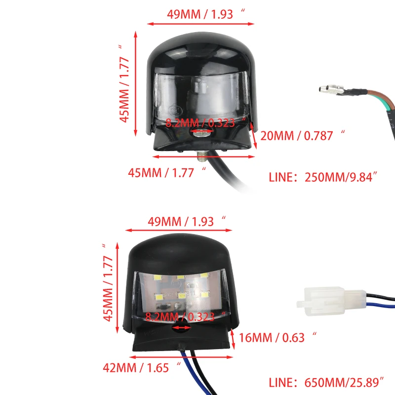 Peças de motocicleta ferramentas alumínio pc plástico luz da placa licença universal para bicicleta sujeira lâmpada placa motocross acessórios