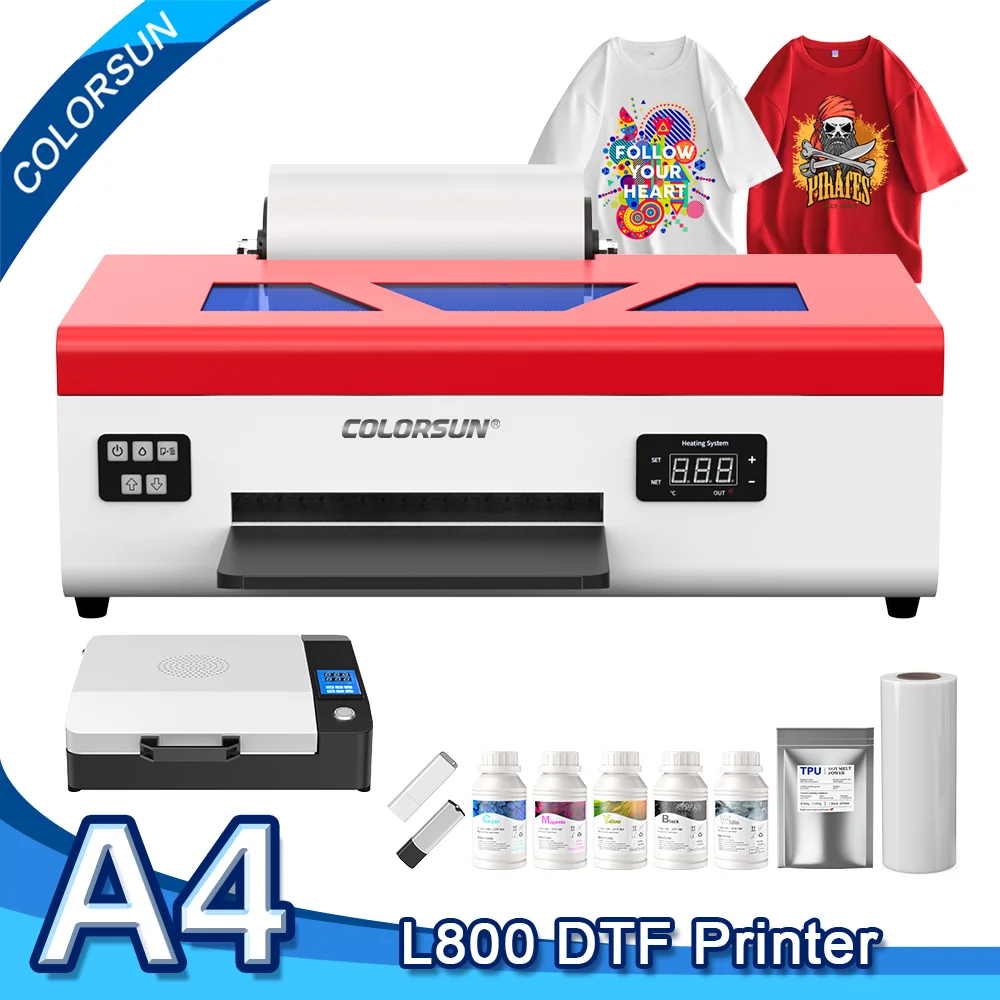 Drukarka Colorsun A4 Direct to Film do Epson L800 impresora A4 dtf Maszyna do drukowania na koszulkach A4 Drukarki DTF do koszulek i bluz z kapturem