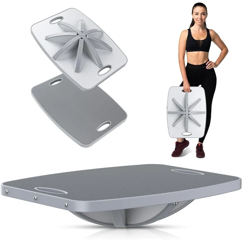 

Professional Wooden Balance Board, 360 Degree Portable Wobble Board with Comfortable Surface, Standing Desk Rocker Board for Phy