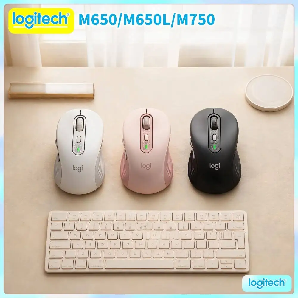 Ergonomic M750 Silent Mouse Soft Anti Slip Grips Bluetooth 2.4G Dual Modes Twenty Four Month Battery Office Daily Work Helper